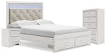 Cama Queen con almacenaje, cómoda y mesita de noche Altyra