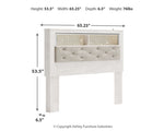 Altyra Queen Upholstered Panel Bookcase Headboard
