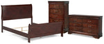Cama Queen tipo trineo Alisdair, cómoda y arcón