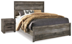 Cama Queen con paneles y mesita de noche Wynnlow