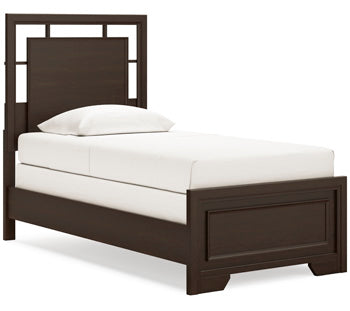 Cabecero/pie de cama de dos paneles y listones Covetown