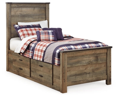 Cama individual Trinell con dos cajones de almacenamiento