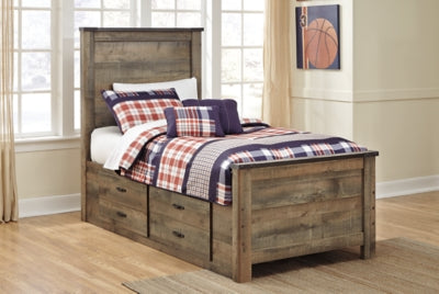 Cama individual Trinell con dos cajones de almacenamiento
