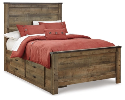 Cama Trinell de tamaño completo con dos cajones de almacenamiento