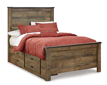 Cama Trinell de tamaño completo con dos cajones de almacenamiento