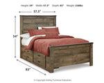 Trinell Full Panel Bed with 2 Storage Drawers
