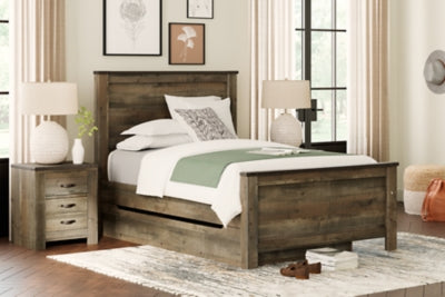 Cama Trinell de tamaño completo con 1 cajón grande de almacenamiento