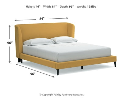 Maloken California King Upholstered Bed with Roll Slats