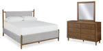 Cama tapizada Lyncott King, tocador y espejo