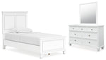 Fortman Twin Panel Bed, Dresser and Mirror