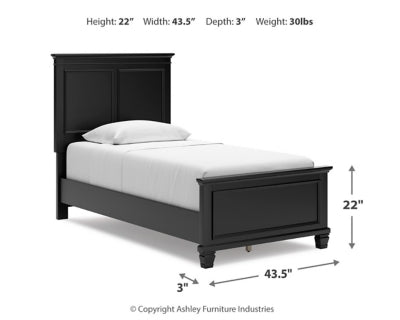 Pie de cama de doble panel Lanolee