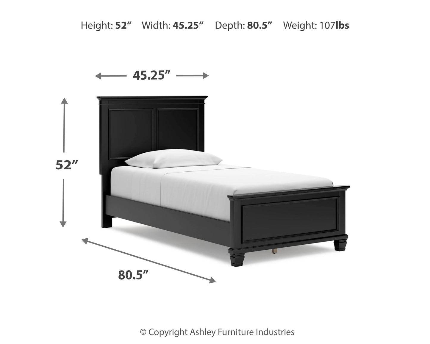 Lanolee Twin Panel Bed