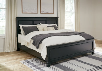 Cama King con paneles Lanolee