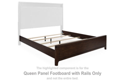 Pie de cama con paneles Queen Korestone y rieles
