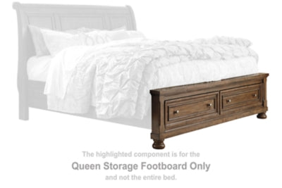 Pie de cama con almacenamiento Queen de Flynnter