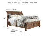 Cama tipo trineo Flynnter King con 2 cajones de almacenamiento