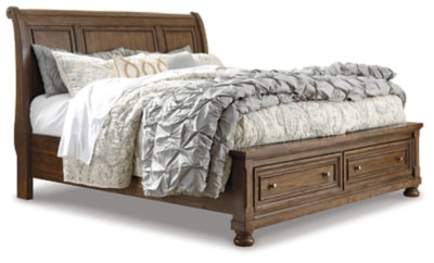 Cama Queen tipo trineo Flynnter con 2 cajones de almacenamiento