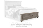 Pie de cama con almacenamiento Lettner Queen