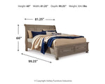 Lettner California King Sleigh Bed with 2 Storage Drawers