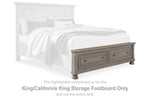 Pie de cama con almacenamiento Lettner King/California King