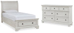 Cama y cómoda Robbinsdale Twin Sleigh con espacio de almacenamiento