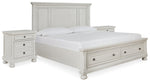 Cama King con almacenaje y dos mesitas de noche Robbinsdale