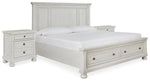 Cama King con almacenaje y dos mesitas de noche Robbinsdale