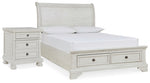 Cama y mesita de noche Robbinsdale con almacenamiento completo