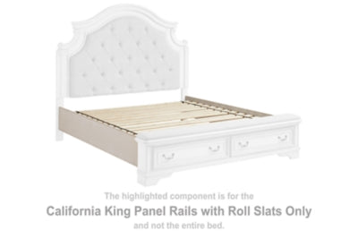 Rieles de panel Realyn California King con listones enrollables