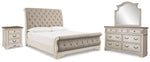 Realyn King Sleigh Bed, Dresser Mirror and Nightstand