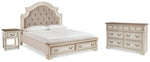 Realyn King Storage Bed, Dresser and Nightstand