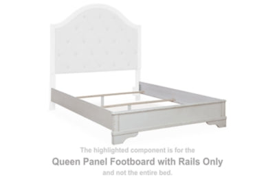 Pie de cama con paneles Blendon Queen y rieles