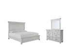 Cama Kanwyn Queen con paneles, tocador y espejo
