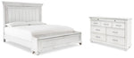 Cama y cómoda con paneles de almacenamiento Kanwyn King