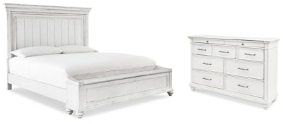Cama y cómoda con paneles de almacenamiento Kanwyn King