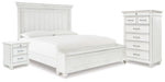 Cama King con almacenamiento, cómoda y mesita de noche Kanwyn