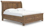 Cama tipo trineo Vandenmore King con almacenamiento