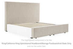 Kristiland King/California King Upholstered Headboard/Storage Footboard/roll Slats