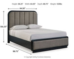 Cama Queen con paneles tapizados Rowanbeck