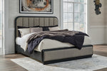 Cama King con paneles tapizados Rowanbeck