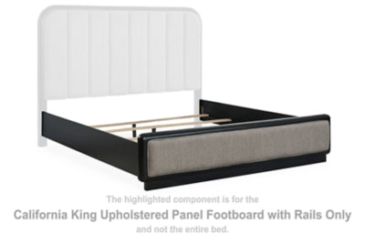 Pie de cama tapizado con rieles Rowanbeck California King