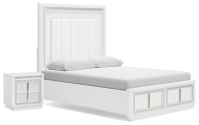 Cama Queen Chalanna con almacenamiento y mesita de noche