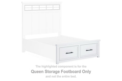 Pie de cama Queen con almacenamiento Ashbryn
