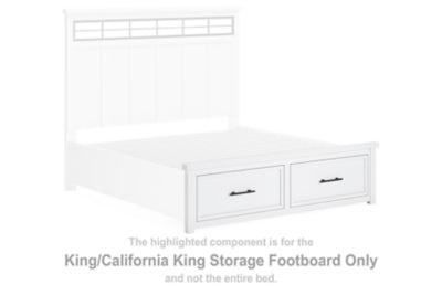 Pie de cama con almacenamiento Ashbryn King/California King