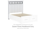 Cabecero Ashbryn Queen con paneles y listones enrollables