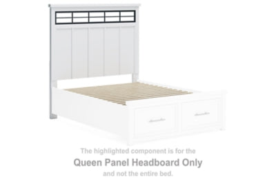 Cabecero Ashbryn Queen con paneles y listones enrollables