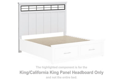 Cabecera de paneles Ashbryn King/California King con listones enrollables