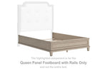 Pie de cama con paneles Jorlaina Queen y rieles