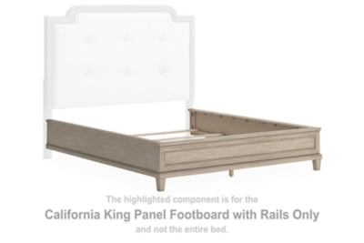 Pie de cama con paneles y rieles Jorlaina California King