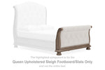 Cama de trineo tapizada Queen Ardenfield con estribos y listones